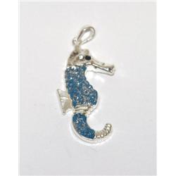 8k Sterling Silver Seahorse Pendant