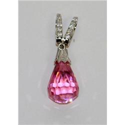 Sterling Silver CZ Pink Pendant