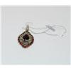 Sterling Silver 1.50 ctw Garnet Pendant