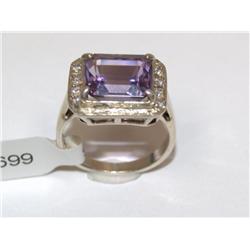 4.0 CTW Emerald Cut Portuguese Amethyst Ring