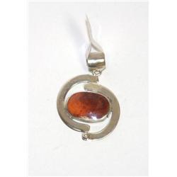 Sterling Silver Pendant  With Peruvian Stones