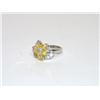 Sterling Silver CZ Yellow  Flower Ring
