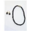 Black Pearls Bracelet & Studs Earrings Set