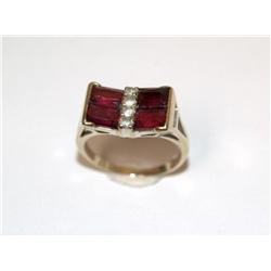 10k Antique Ring, 2.0 ctw Pigeon Blood Rubies