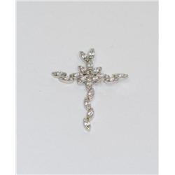 Sterling Silver CZ Cross Pendant