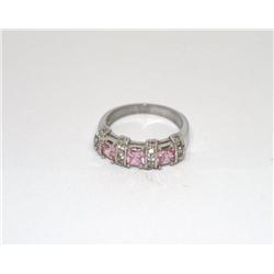 Sterling Silver CZ Pink Ring