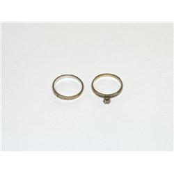 Diamonds Solitaire Ring & Diamonds Wedding Band