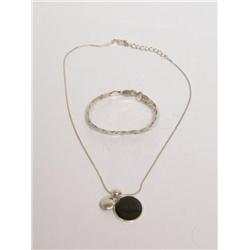 Silver Bracelet And Pendant