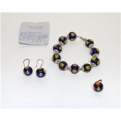 Sterling Silver Millefori Vence Set