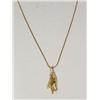 Image 2 : 14k Gold Chain & Hand Holding  Diamond Pendant