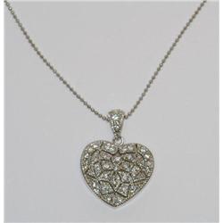 Sterling Silver CZ Heart With Chain