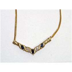 AAA Kashmir Sapphire "V" Shape Ladies Necklace