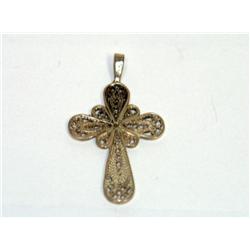 Sterling Silver Filigree Cross Pendant