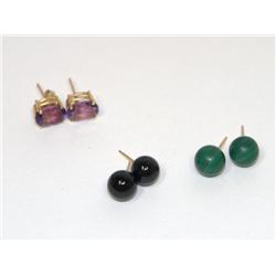 AAA Amethyst, Malachite & Onyx Ladies Earrings