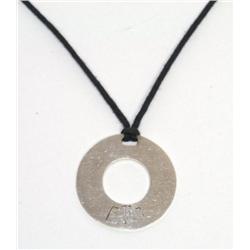 Elie Silver Pendant With Rope Necklace