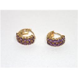 AAA Amethyst Hand Made Ladies Hoops Earrings