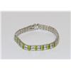 Image 1 : Sterling Silver CZ & Peridot Bracelet