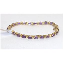 14k Bracelet With Amethyst Stones