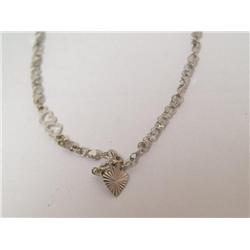 Ankle Bracelet Hear Design 14k White Gold