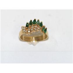 AAA Colombian Emerald & Diamonds Cluster Ring