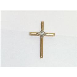 Diamond Solitaire Cross Pendant