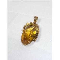 AAA Yellow Citrine Vintage Hand Made Pendant