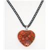 Silver Chain With Heart Shaped Glass Pendant
