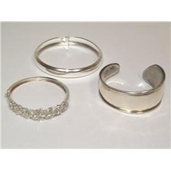 Bag of 3 Silver Bangle Bracelets