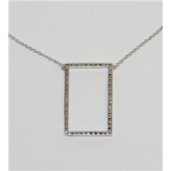 Sterling Silver Square Frame Necklace
