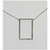 Image 1 : Sterling Silver Square Frame Necklace