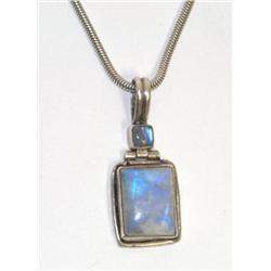 Silver Necklace With Nice [Blue/White] Clear Stone