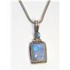 Silver Necklace With Nice [Blue/White] Clear Stone