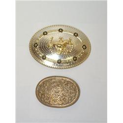 Lot of 2 Cowboys Buckle Hand Engraved