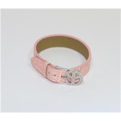 Sterling Silver Piece Sign W/ Leather Bracelet