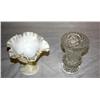 Fenton Milk Glass Bowl & Hand Cut Crystal Vase