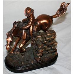 Bronze Statue Of A Cowboy On A Horse