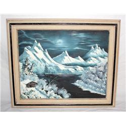 OIl Painting On Canvas Snow Scene