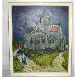 Oil Painting On Canvas Of A House 23" x 19"