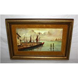 Vintage Framed Oil on Board