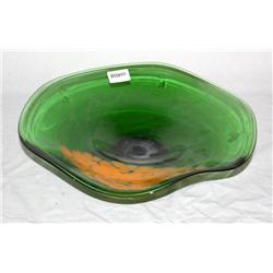 Green Glass Fruit Bowl