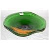Image 1 : Green Glass Fruit Bowl