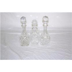 Lots of Crystal Decanters With Glass Stoppers