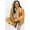 Statue Of A Indian Sitting Down 16" Tall