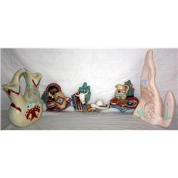 Misc. 4 Wall Hanging Pieces & 2 Statues