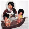 3 Indian Dolls & A Boat 16" Long Boat