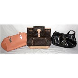 3 Purses Louis Vuitton Faux Back Pack Purse,
