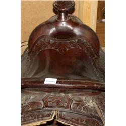 Dark Brown Leather Horse Saddle