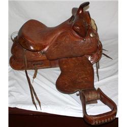 Light Brown Leather Horse Saddle