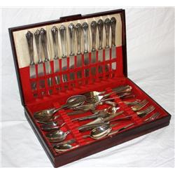 Wooden Case With Silverware Set