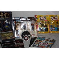 Box Lot of Action Figures and Games